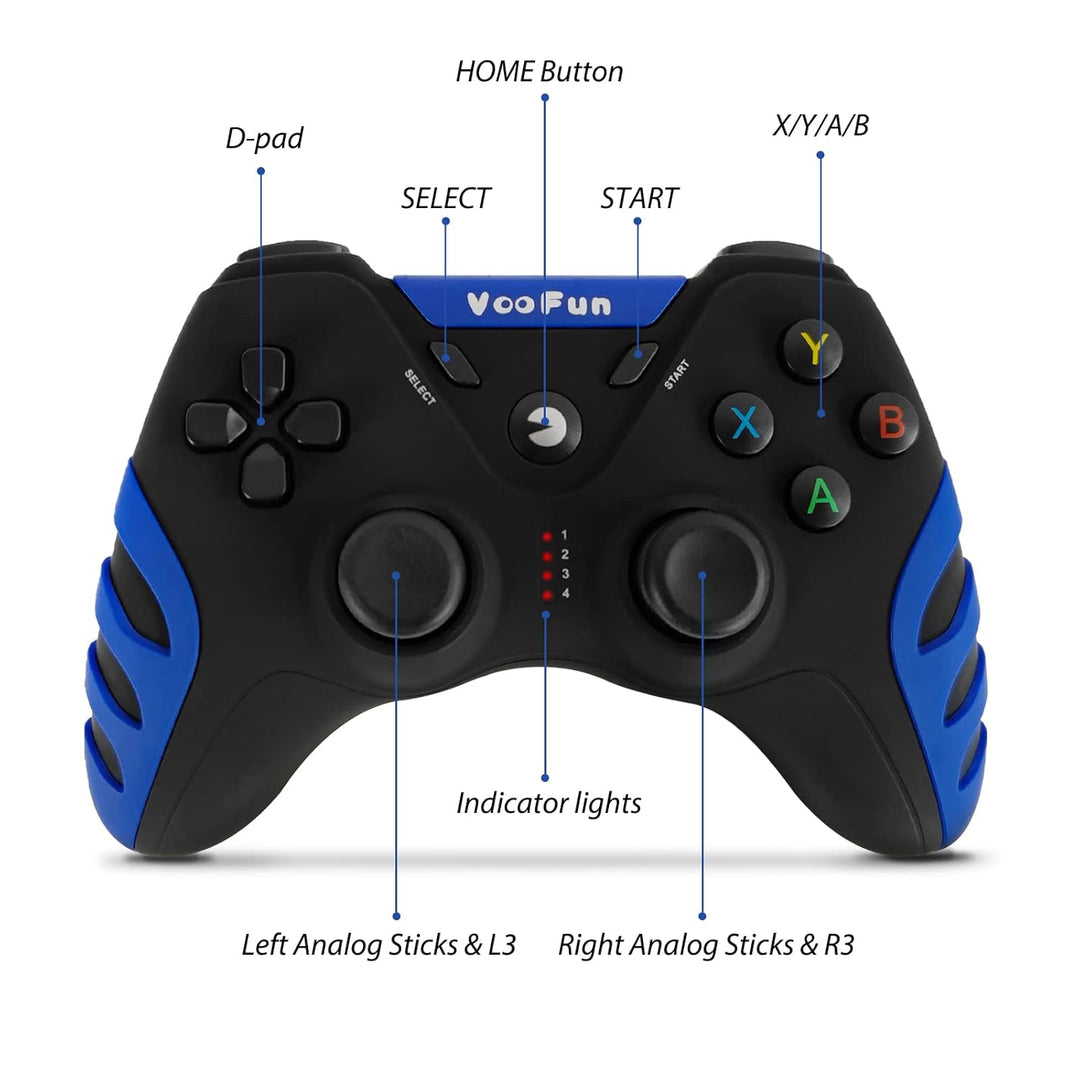 VooFun PC Controller, Wireless PS3 Controller PC Gamepad mit Dual-Vibration, Gaming Controller für P