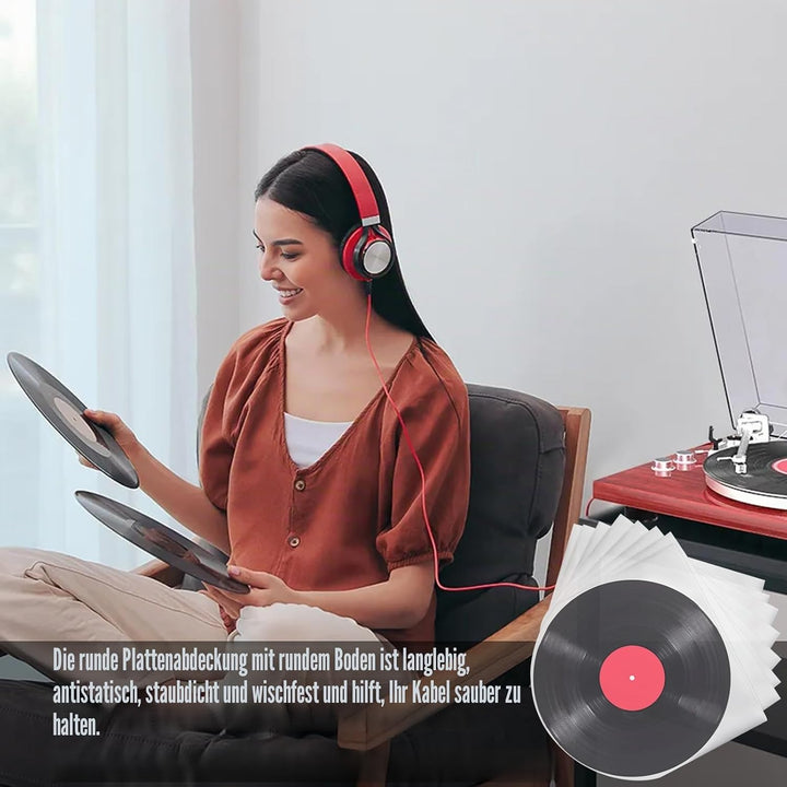 BUOSHUO 50 Stück Schallplatten-Innenhüllen 12 Zoll Antistatisch | Premium HDPE 50 Mikron für Lorde/K