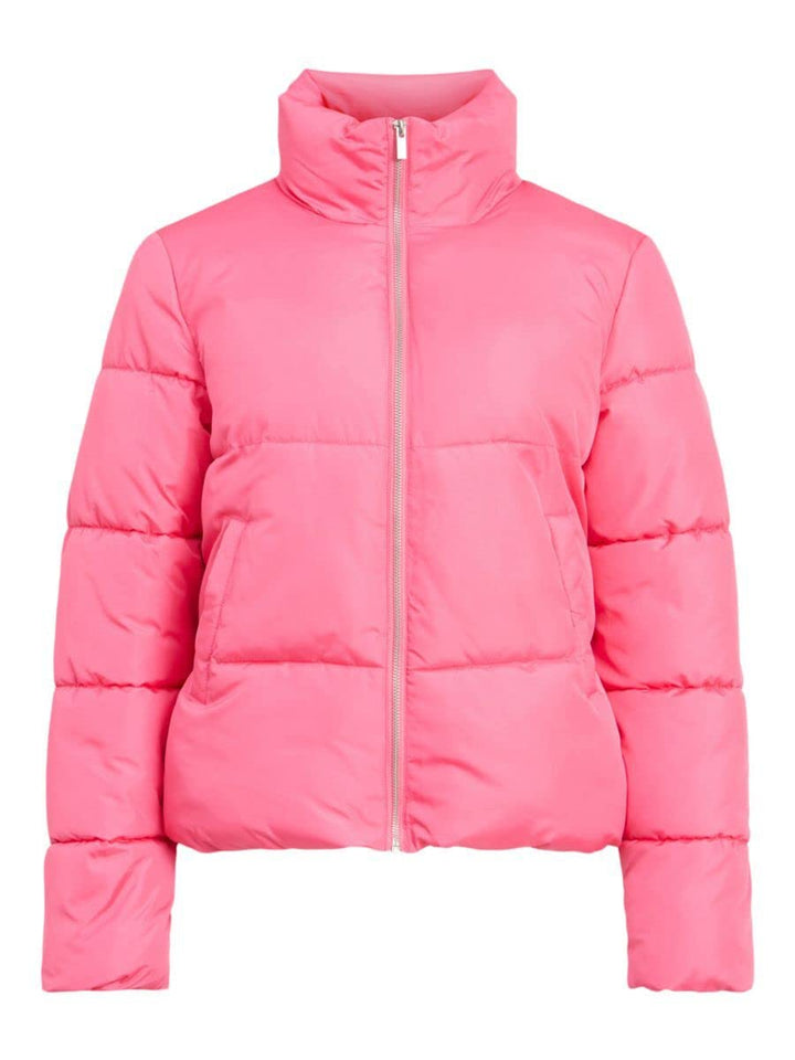 Vila Damen Vitate L/S Short Puffer Jacket-Noos Jacke, Fandango Pink