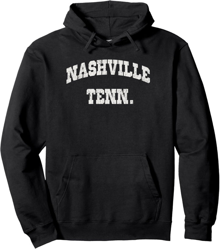 Trendy Nashville Tenn. Simple Bold Collegiate Text Pullover Hoodie