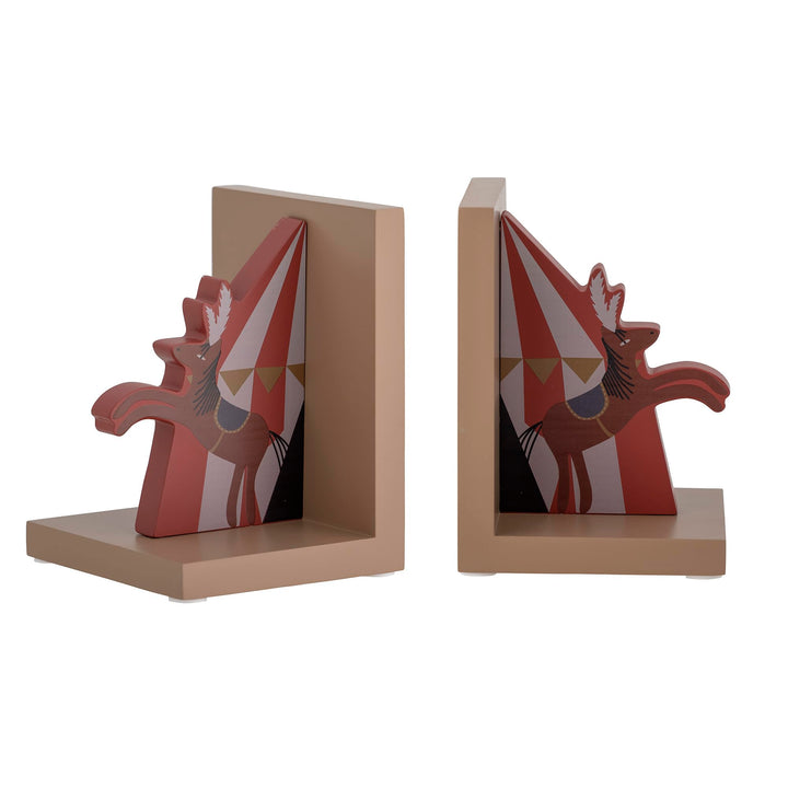 Bloomingville Mini Santos Set aus 2 Buchstützen aus 100% MDF hergestellt, in der Farbe Rot, Masse: 1