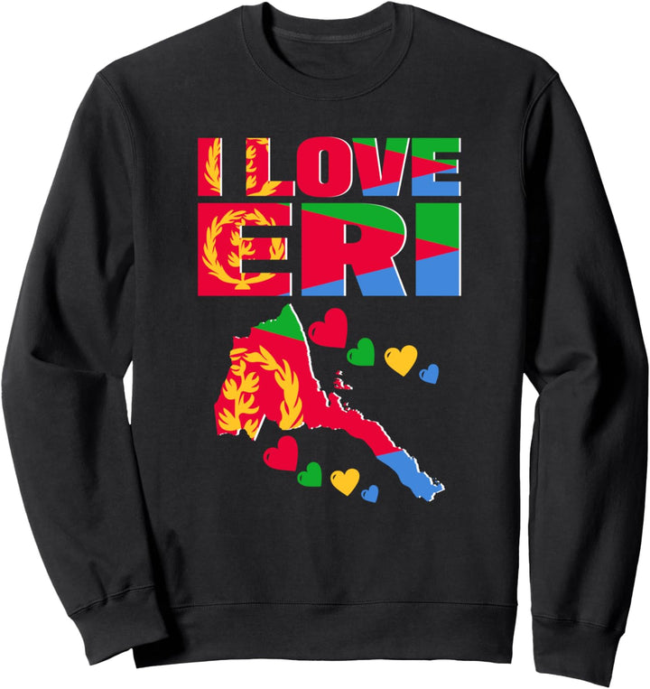 Liebe Eritrea Flagge in der eritreischen Karte Sweatshirt