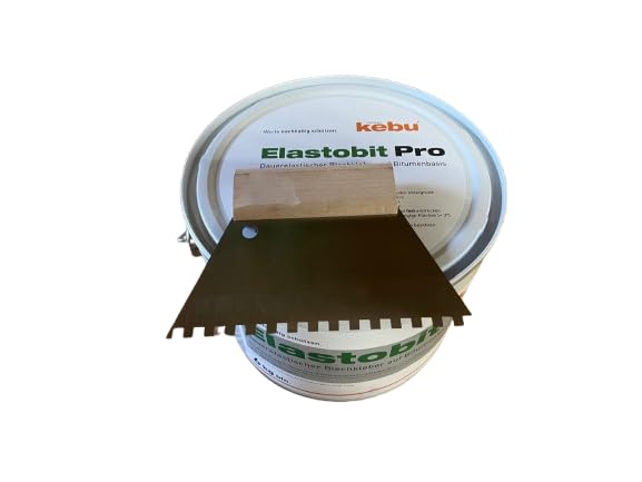 Elastobit Pro Kebu Kleber mit Zahnspachtel für Bleche Kaltkleber 6 kg Bitumenkleber