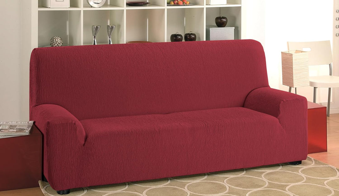 Martina Home Elastischer Sofabezug Modell Emilia 2 Plätze Burgunderrot 2 Sitzer Burgunderrot, 2 Sitz