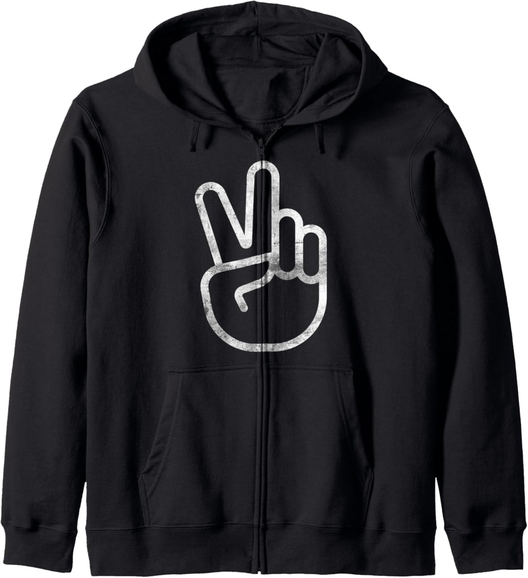 Hand Friedenszeichen Hippie Boho Bohemian Distressed Kapuzenjacke