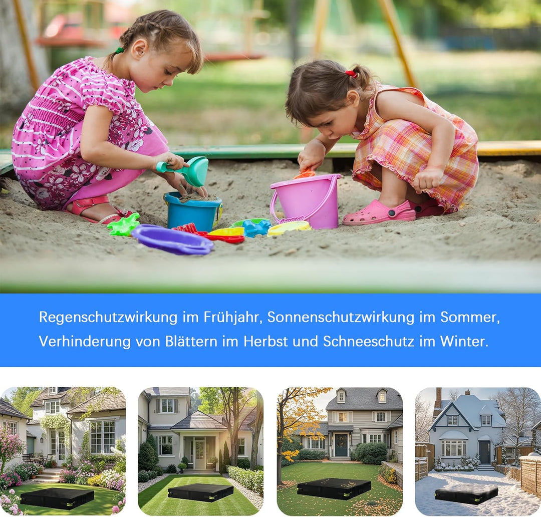 Sandkasten Abdeckung 600D Oxford-Stoff PVC-Beschichtung Wasserdicht Regenfest Anti UV Sandkastenabde