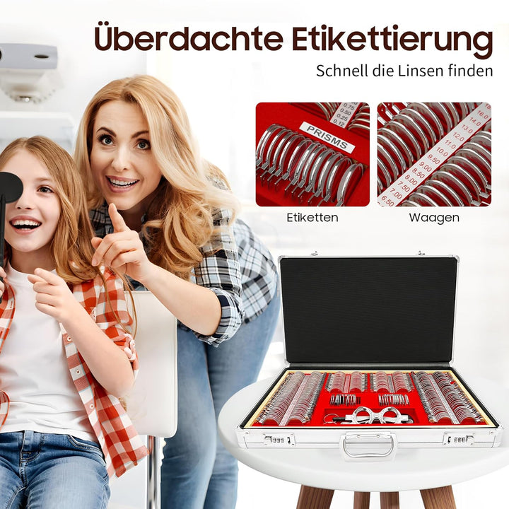 266Pcs Testlinsen-Set Optisch Messbrille Linse Augenoptiker Optisch Metal Optometry Optical Trial Le
