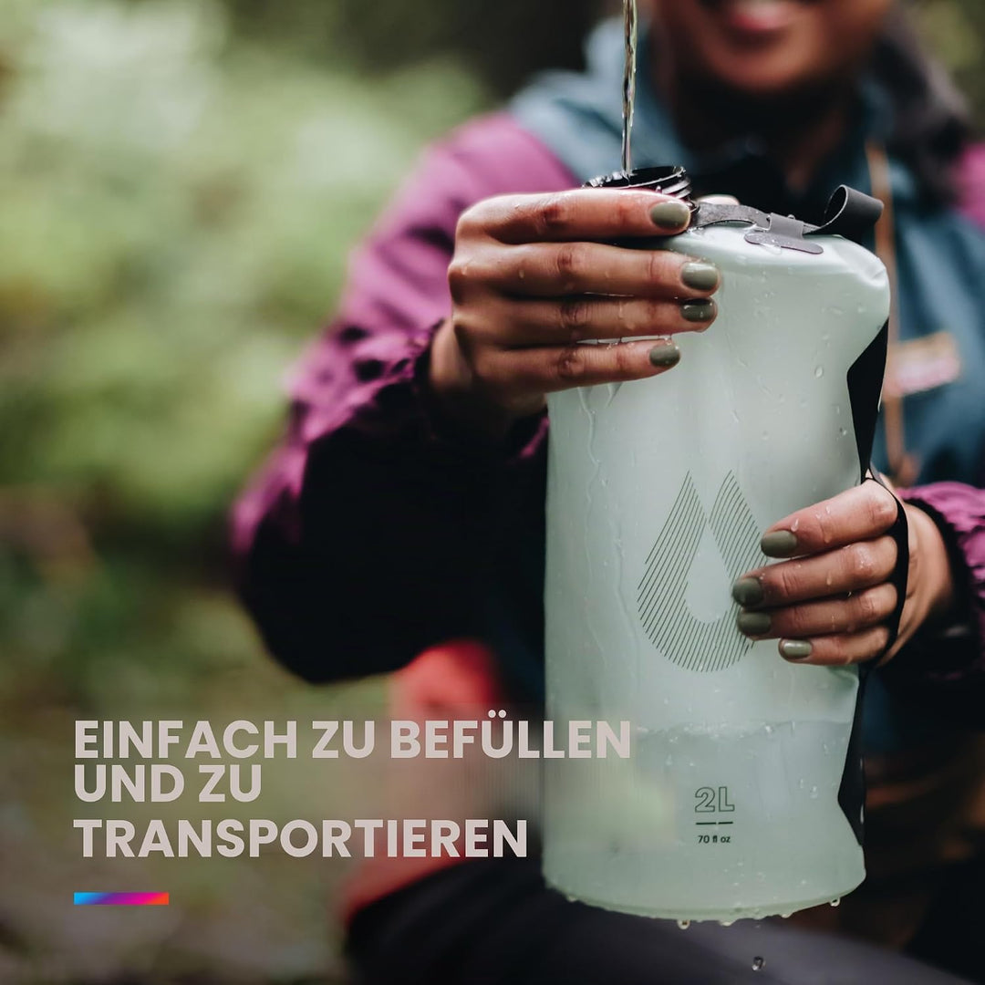 Hydrapak Seeker - Faltbarer Wasserspeicher (4L/140oz) - BPA- und PVC-freier Camping Trinkrucksack -
