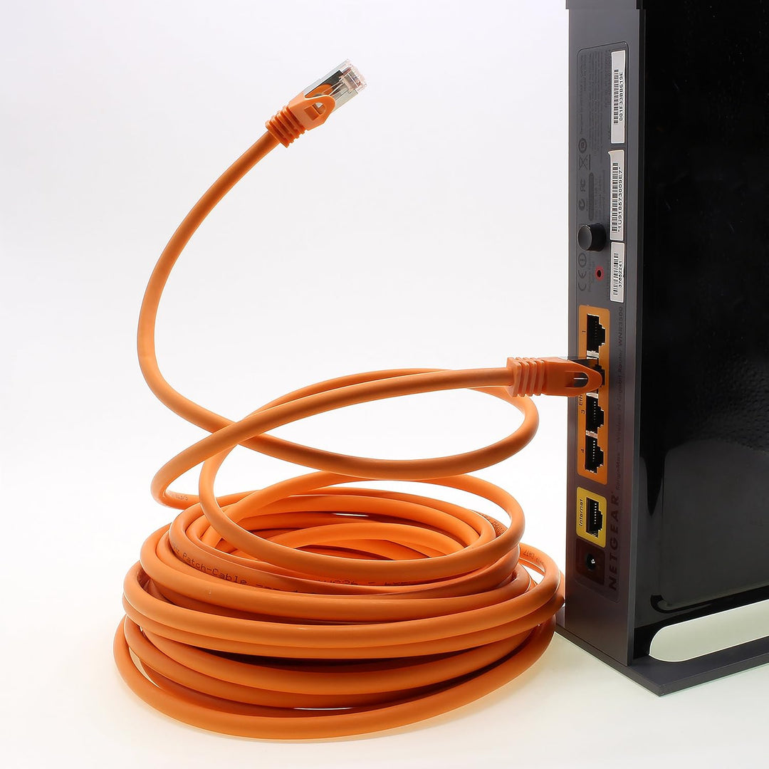 1aTTack.de 0,5m - orange - 10 Stück CAT.7 Netzwerkkabel Patchkabel SFTP PIMF LSZH Gigabit Lan Kabel