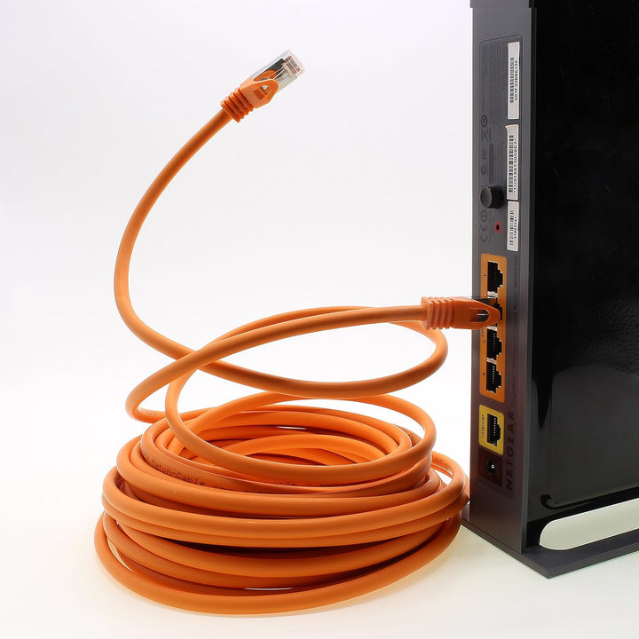 1aTTack.de 0,5m - orange - 10 Stück CAT.7 Netzwerkkabel Patchkabel SFTP PIMF LSZH Gigabit Lan Kabel