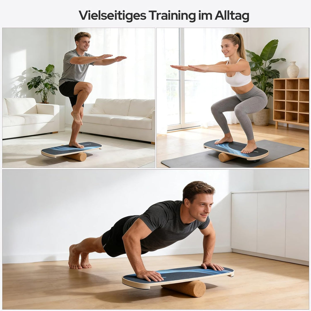 FunLife Balance Board aus Holz – Stabiler Gleichgewichtstrainer für Core Training, Fitness &amp; Balance