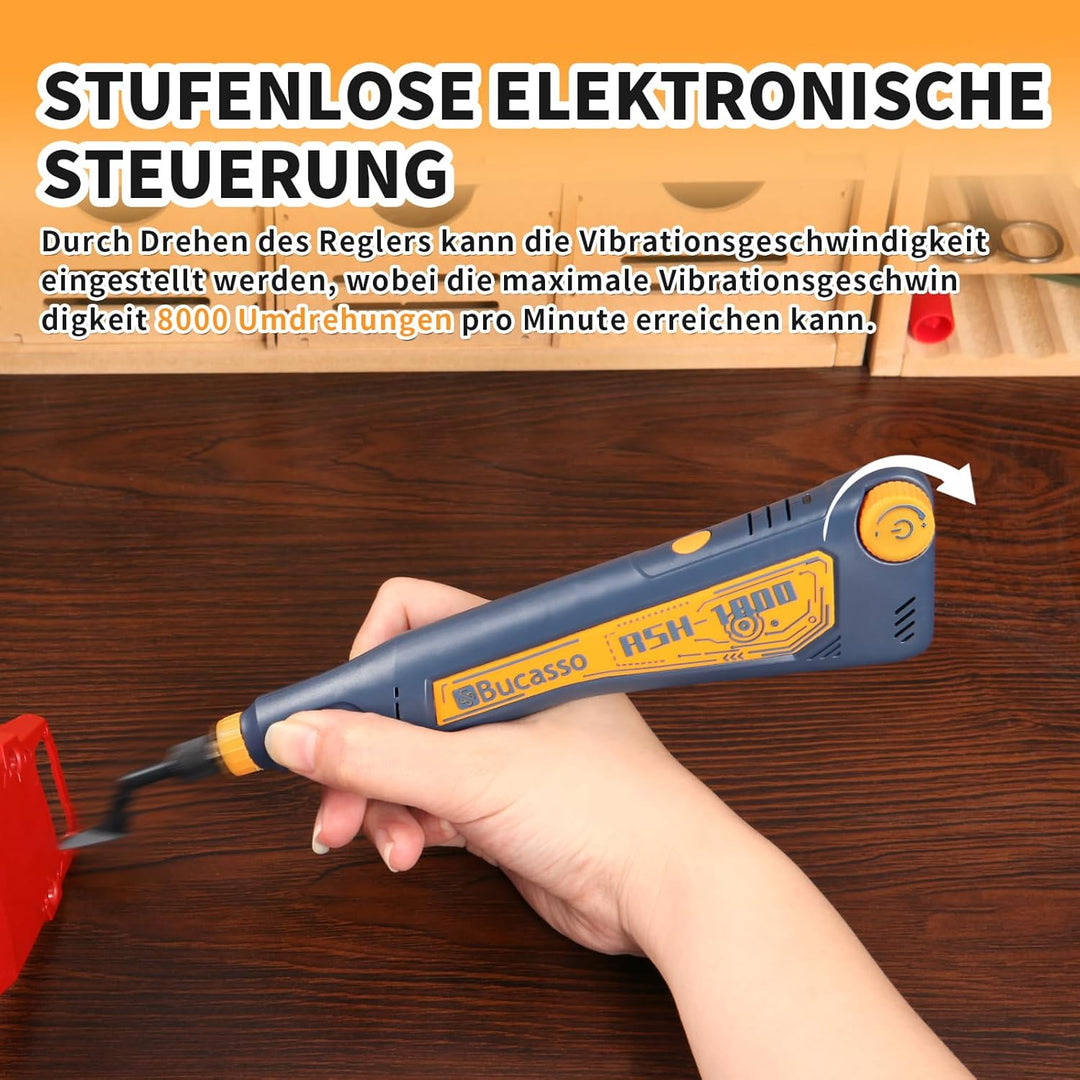 Hubschleifer, variable Drehzahl und USB-Aufladung mit LED-Licht, Stiftschleifer mit 6 Schleifköpfen,