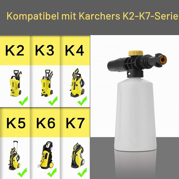 Schnee Schaumdüse für Kärcher-Hochdruckreiniger K2/K3/K4 /K5/K6/K7, 1400-2100PSI 700ml, Schaumdü
