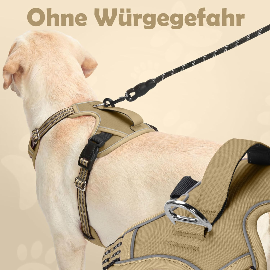 Funfox Hundegeschirr für Mittelgrosse Hunde No Pull Geschirr Einstellbar Geschirrset Mittlere Hunde