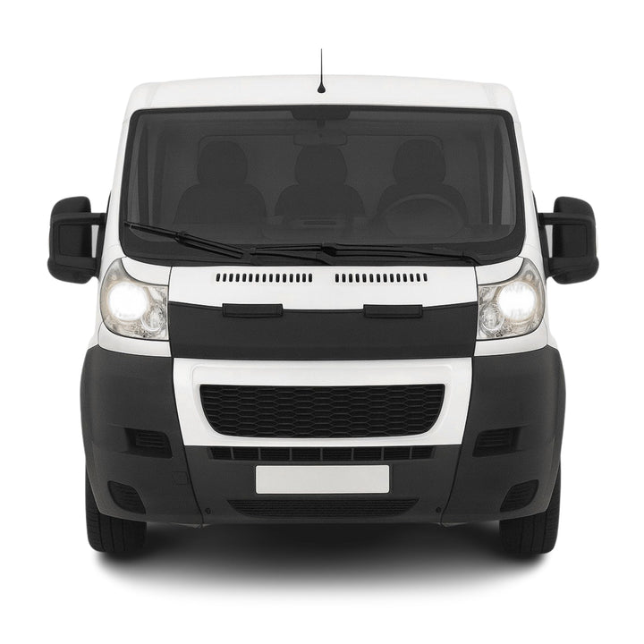 OMAC Haubenbra Steinschlagschutz Bonnet Bra kompatibel mit Peugeot Boxer 2006-2014 Schwarz Halb Schw