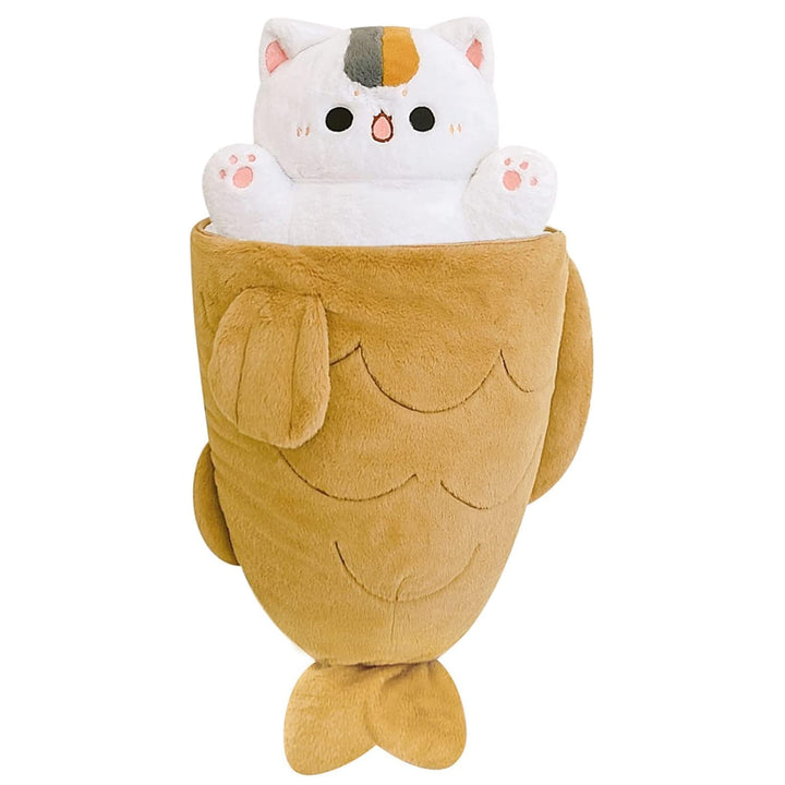 shownicer Plüschtier Katze Kuscheltier Kätzchen Fisch 2 in 1 Stofftier Kawaii Katze Plüsch Kissen Sp