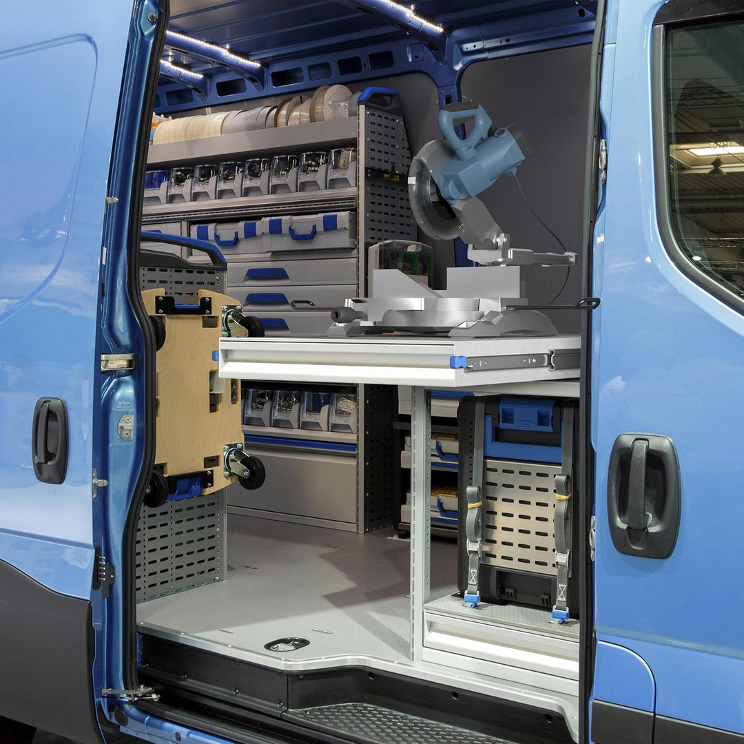1 Paar SOTECH Schwerlastauszüge KV2-100-H53-L1150-LC 1150 mm mit Lock-in/out Einrastfunktion mit bla
