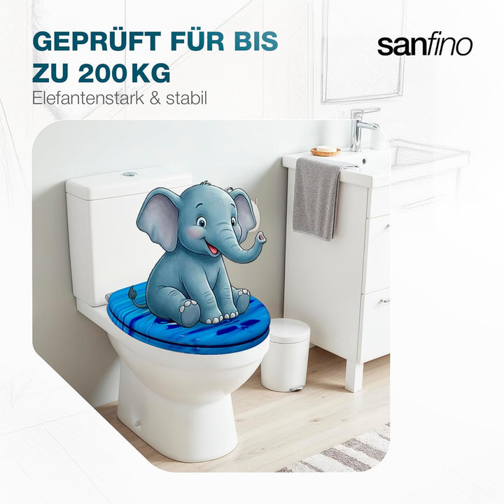 Premium WC Sitz mit Absenkautomatik – hochwertige Toilettendeckel aus Holz, viele bunte Motive, hohe