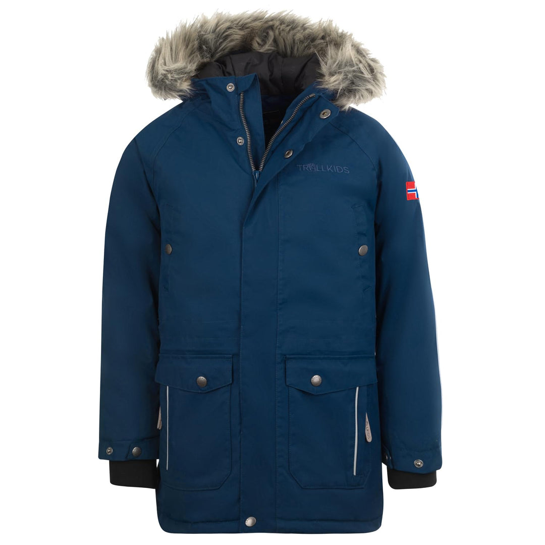 Trollkids Kinder Nordkapp wasserdichter winddichter Parka, 104 Mystik Blau