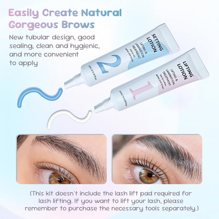 PERMANIA Augenbrauen Lifting Set, Neues Brow Lifting Set, für Natürlich Schöne Augenbrauen zu Hause,