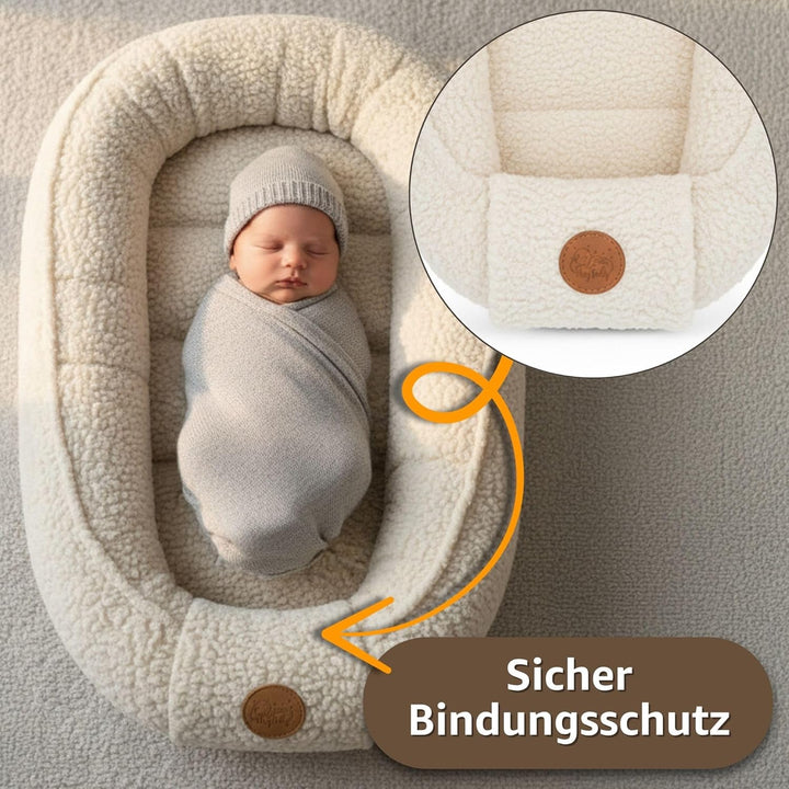 Babynest Nestchen Baby aus boucle - Babynestchen Neugeborene Nest für Kinder Bett und Babybett tragb