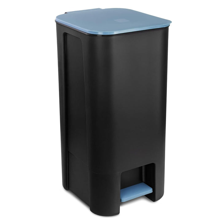 Treteimer Set 4x 40L, Tretmülleimer mit Pedal, Gelb, Grün, Blau, Schwarz Mülleimer, Mülltrennsystem