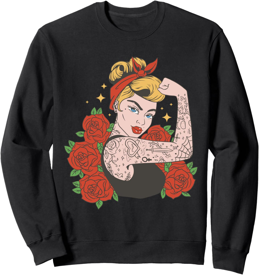 Frauenpower für Erfolgreiche Starke tätowierten Frauen Sweatshirt