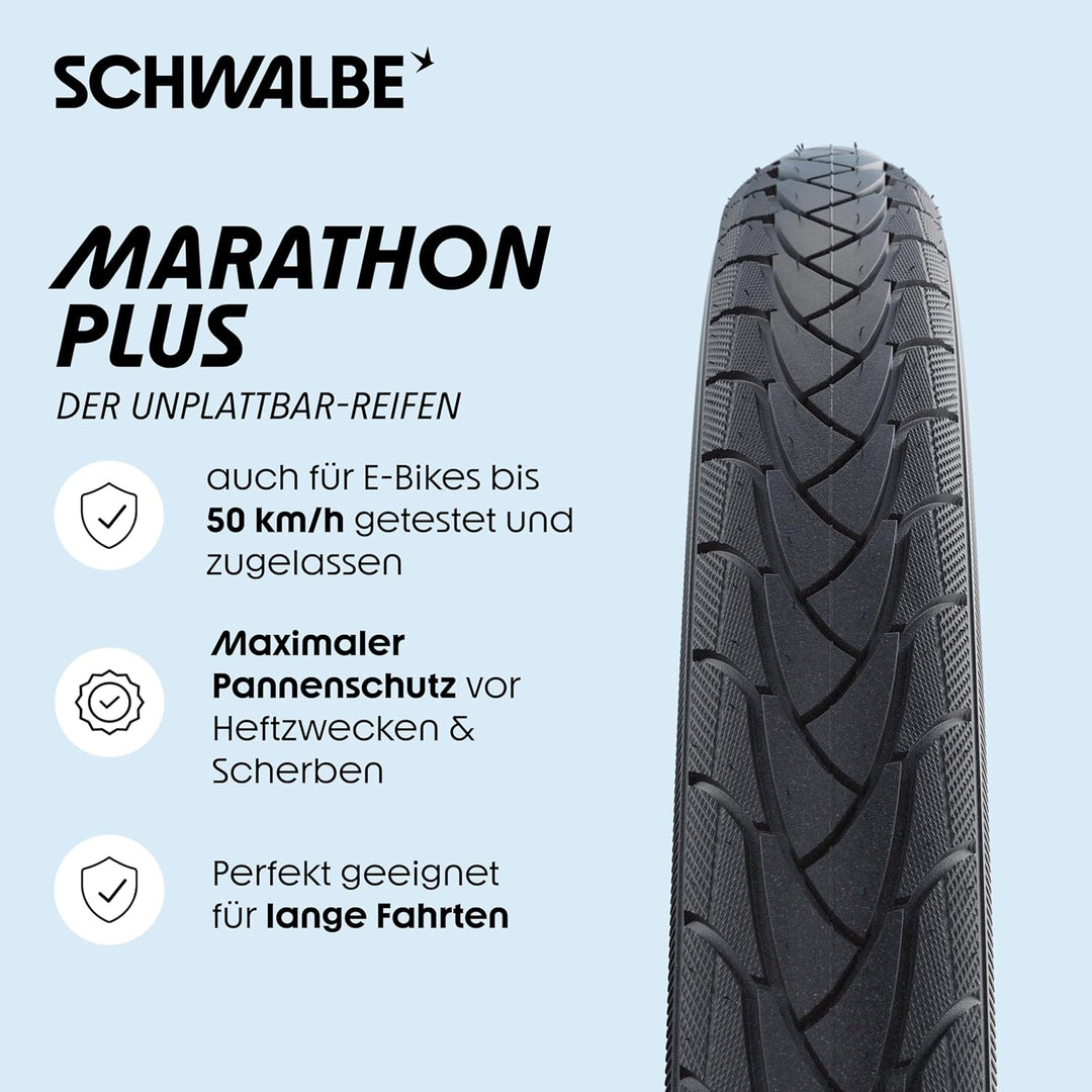 Schwalbe Art: Uni Marathon Plus steif Fahrradreifen MARATHON PLUS Perf, SmartGuard, TwinSkin 47-507
