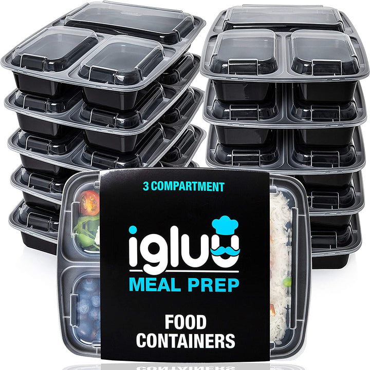 Igluu Meal Prep Boxen mit Deckel (10er-Pack) - wiederverwendbar, mikrowellen-, gefrier-, spülmaschin