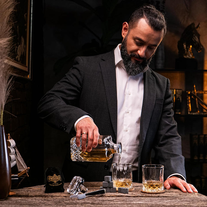 WHISISKEY Whiskey Karaffe Set - Whiskey Geschenkset - Geschenke für Männer - Männergeschenke Geschen
