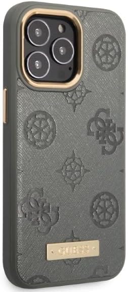GUESS GUHMP13XSAPSTG Hülle für iPhone 13 Pro Max 6,7" grau hardcase Peony Logo Plate