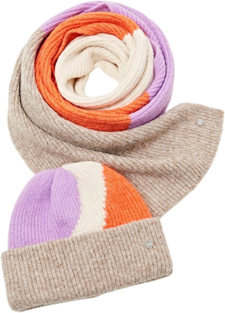 ESPRIT Geschenk-Set: Beanie und Schal Einheitsgrösse Beige, Einheitsgrösse Beige