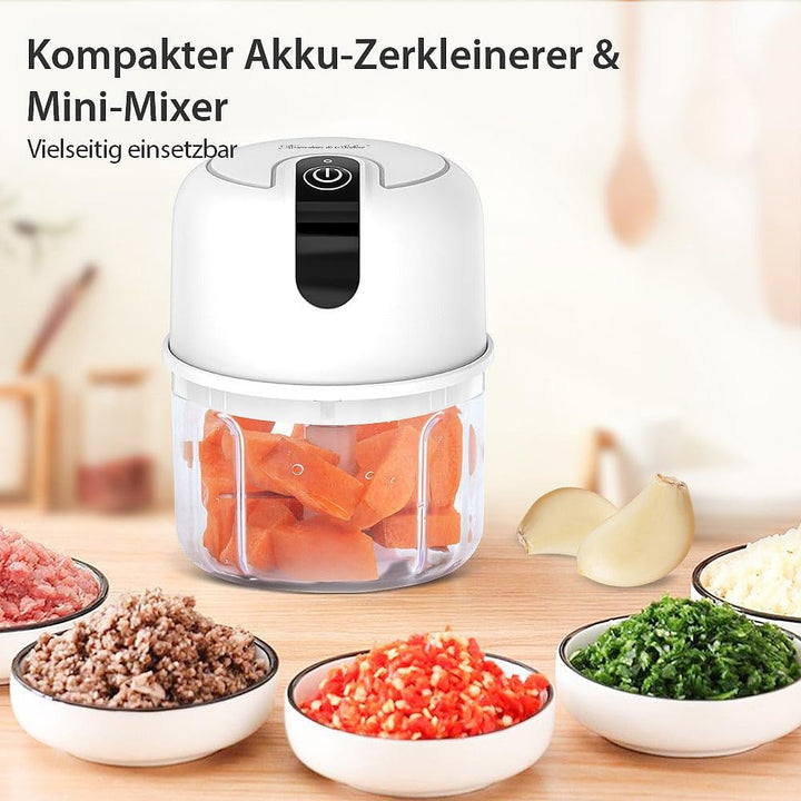 Rosenstein & Söhne Multizerkleinerer: Kompakter Akku-Zerkleinerer & Mini-Mixer, USB, 200 ml, 1.200 m