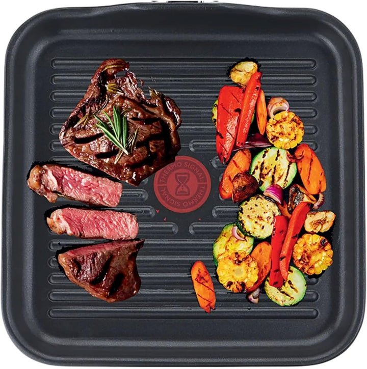 Tefal Selection Grillpfanne 26 x 26 cm, Titanium Antihaft-Versiegelung, Thermo-Spot Temperaturindika