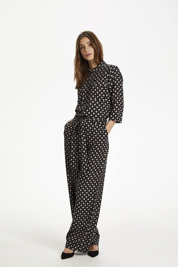 KAFFE Damen Jumpsuit 34 Black Tie/dot AOP, 34 Black Tie/dot AOP
