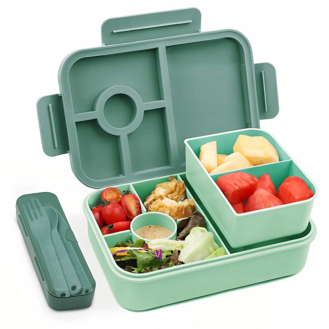 Bugucat Brotdose Kinder mit Fächern 1300ML,Lunchbox Kinder Auslaufsicher mit 5 Fächern,Bento Box Lun