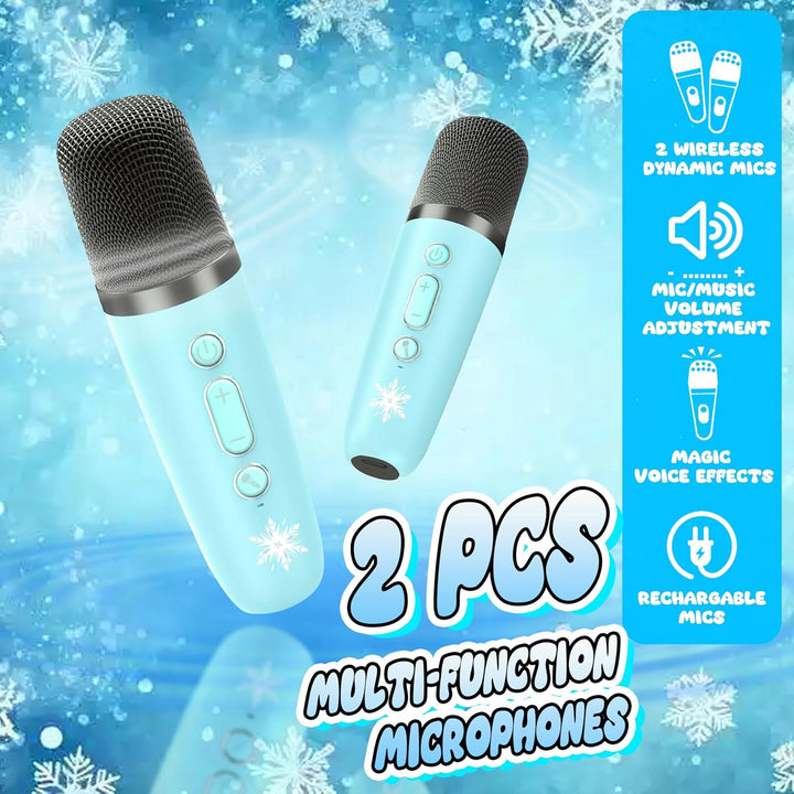 Kinder Mikrofon,Mädchen Spielzeug,Karaoke Maschine für Mädchen,Bluetooth Karaoke Box Anlage mit 2 Mi
