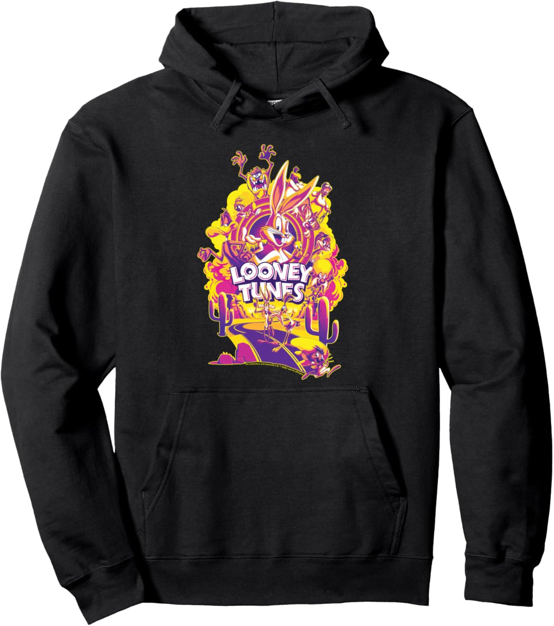 WB 100: Looney Tunes Desert Scene Bugs Bunny, Tweety, Daffy Pullover Hoodie