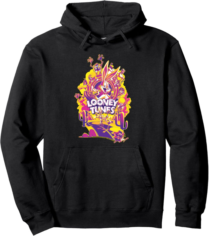 WB 100: Looney Tunes Desert Scene Bugs Bunny, Tweety, Daffy Pullover Hoodie
