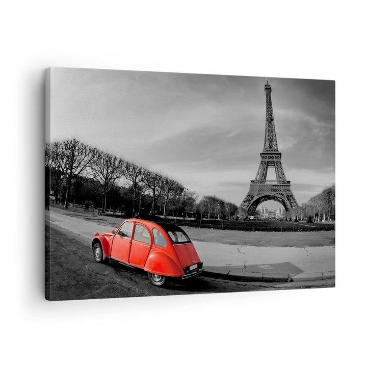 Bilder auf Leinwand Auto Eiffle Kultur Architektur Leinwandbild 70x50cm Wandbilder Dekoration Wohnzi