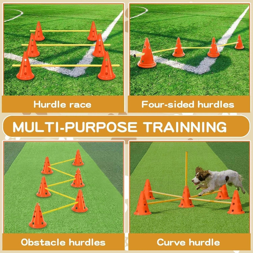 Shengruili Agility Set Hunde,Steckhürdenset Hund,Hund Hürden,Kinder Agility Hürden Hindernisse mit 8