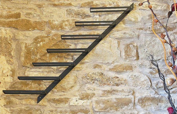 DanDiBo Weinregal Diagon Links 100cm aus Metall Flaschenhalter Flaschenständer Wandregal