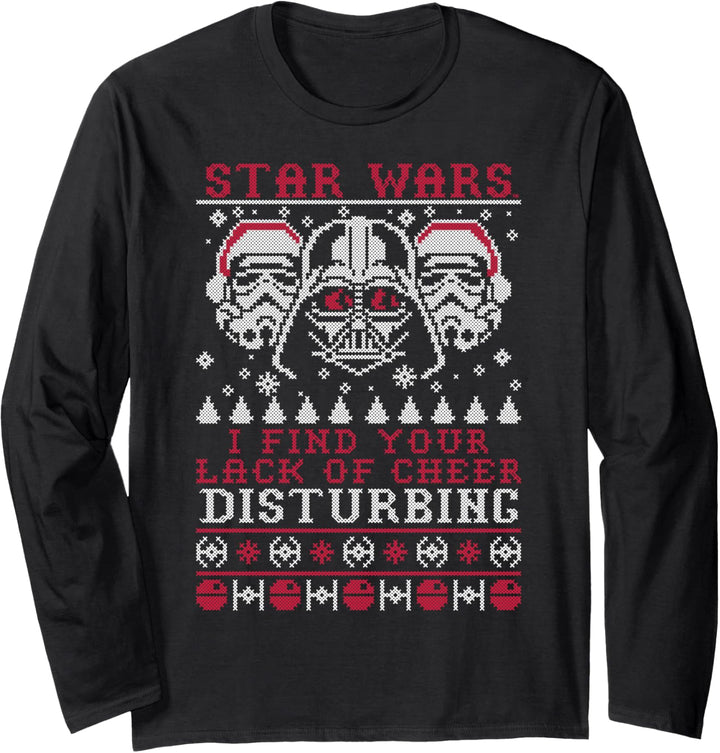 Star Wars Vader &amp; Troops Lack Of Cheer Holiday Pattern Langarmshirt