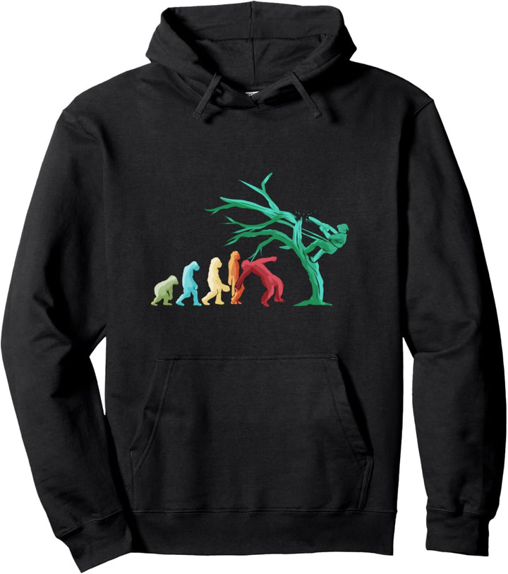 Holzfäller Evolution Lustiges Geschenk für Waldarbeiter Pullover Hoodie