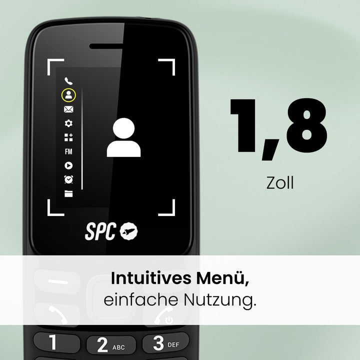 SPC Talk 2 Go - Basic Mobiltelefon | 1,8“ Bildschirm | 9 Tage Akkulaufzeit | 103dB Klingeltonlautstä