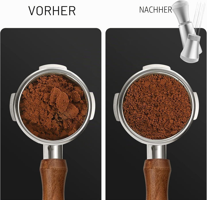 Wdt Tool, Aluminium Wdt Tool Espresso mit Ständer, Kaffee Distributor mit 7 0.3mm Dickem Edelstahl E