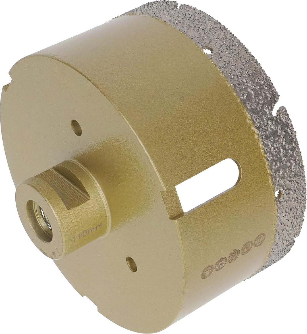 PRODIAMANT Profi Fliesenbohrer Fliese 110 mm x M14 Diamantbohrer Winkelschleifer für trockenbohren i