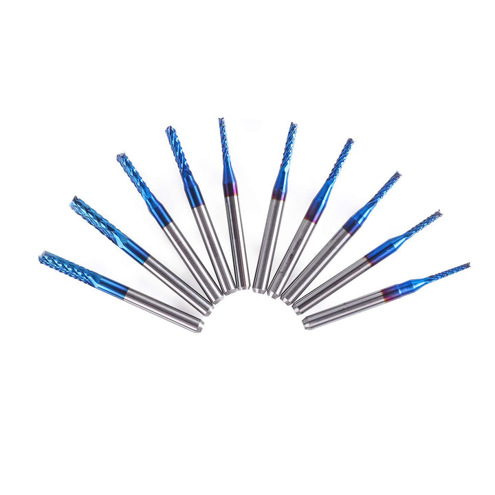 SainSmart Genmitsu CNC-Fräser, 10 Stück, Nano Blue Coat, 1,5 – 3,175 mm, Schaft 1/8, 1.5-3.175mm