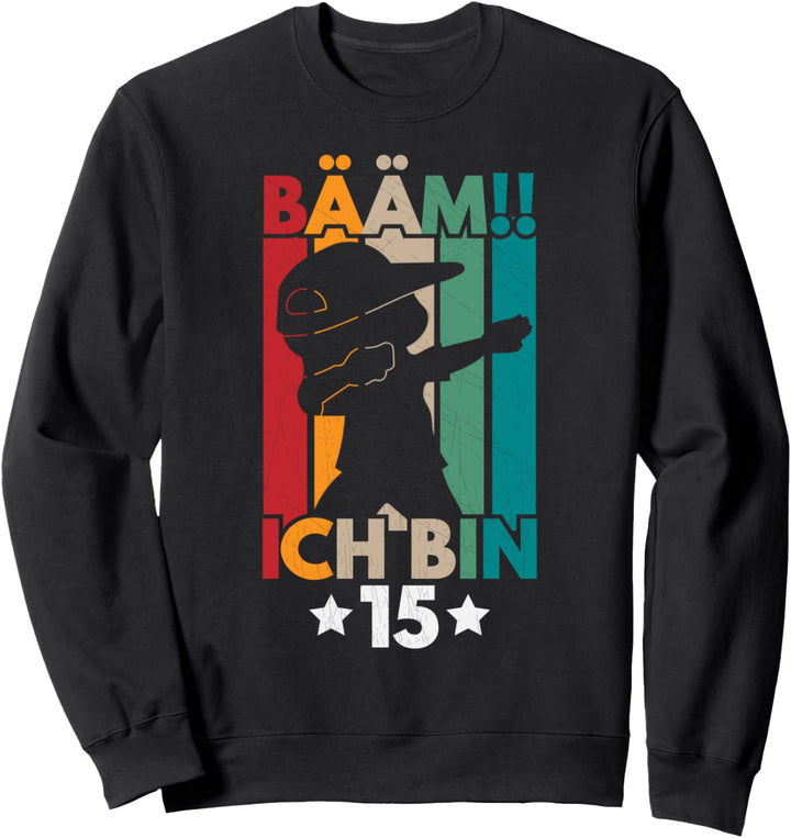 15 Geburtstag Junge Mädchen, Bääm, Dabbing Motiv, Lustiges Sweatshirt