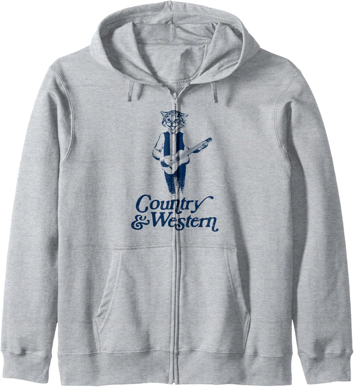 Country & Western Music Funny Guitar Playing Cat Graphic Kapuzenjacke